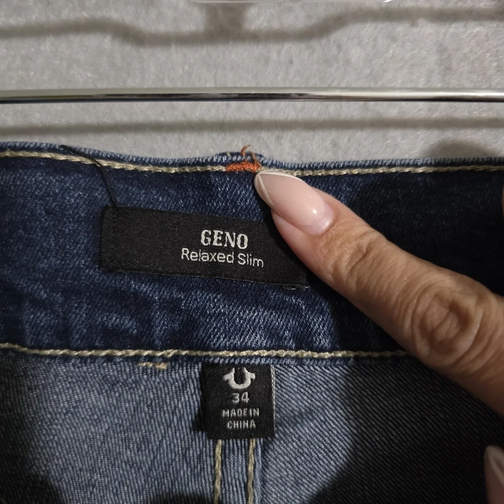 True Religion Mens Geno Relaxed Slim Denim Jeans Flap Pockets Size 34x29